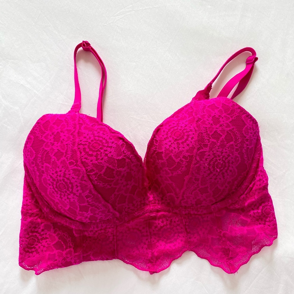 Victoria’s Secret PINK hot pink lace Bralette -XS